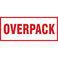 "Overpack" Handling Labels, 6" L x 2-1/2" W, Red on White We Share Industrial Supply