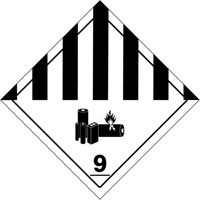 DOT Hazardous Material Handling Labels, 4" L x 4" W, Black on White We Share Industrial Supply