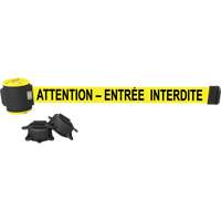 Wall Mount Barrier, Plastic, Magnetic Mount, 30', Yellow Tape We Share Industrial Supply