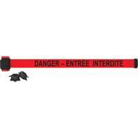 Wall Mount Barrier, Plastic, Magnetic Mount, 7', Red Tape We Share Industrial Supply