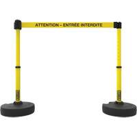 Plus Barrier Post Set, Plastic, 42" H, Yellow Tape, 15' Tape Length We Share Industrial Supply