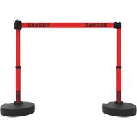Plus Barrier Post Set, Plastic, 42" H, Red Tape, 15' Tape Length We Share Industrial Supply