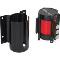 Barri&egrave;re &agrave; fixation murale avec ruban magn&eacute;tique, Acier, Fixation par vis, 12', Ruban Rouge We Share Industrial Supply