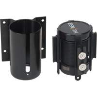 Barri&egrave;re &agrave; fixation murale avec ruban magn&eacute;tique, Acier, Fixation par vis, 7', Ruban Noir We Share Industrial Supply
