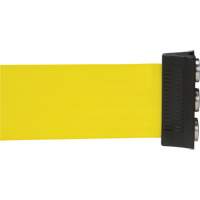 Cassette de ruban magn&eacute;tique pour barri&egrave;re de contr&ocirc;le des foules personnalis&eacute;e, 12', Ruban Jaune We Share Industrial Supply