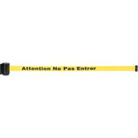 Cassette de ruban magn&eacute;tique pour barri&egrave;re de contr&ocirc;le des foules personnalis&eacute;e, Attention ne pas entrer, 7', Ruban Jaune We Share Industrial Supply