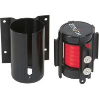 Barri&egrave;re &agrave; fixation murale avec ruban magn&eacute;tique, Acier, Fixation par vis, 7', Ruban Rouge We Share Industrial Supply