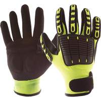 Back Tracker Impact Gloves with Back of Hand Protection, Small, Nitrile Palm, Hook & Loop Cuff We Share Industrial Supply