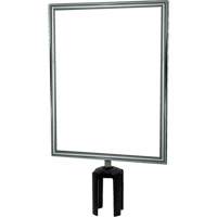 Heavy-Duty Vertical Sign Holder with Tensabarrier&reg; Post Adapter, Polished Chrome We Share Industrial Supply