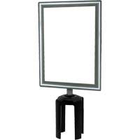 Heavy-Duty Vertical Sign Holder with Tensabarrier&reg; Post Adapter, Polished Chrome We Share Industrial Supply