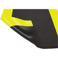 Tapis antifatigue Airsoft, Rugueux, 3' x 5' x 3/8", Noir/Jaune, &eacute;ponge en PVC We Share Industrial Supply