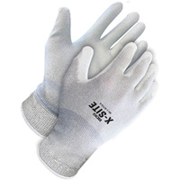 X-Site Anti-Static Coated Gloves, 8, Polyurethane Coating, 15 Gauge, Nylon/Copper Shell We Share Industrial Supply