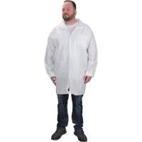 Protective Lab Coat, Microporous, White, Medium We Share Industrial Supply