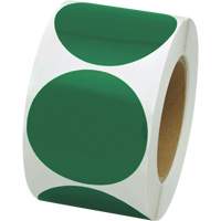 Pastilles de marquage color&eacute;es, Cercle, 3" lo x 3" la, Vert, Vinyle We Share Industrial Supply