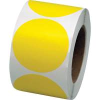 Pastilles de marquage color&eacute;es, Cercle, 3" lo x 3" la, Jaune, Vinyle We Share Industrial Supply