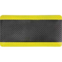 Tapis antifatigue, Losange, 1-2/3' x 3-1/4' x 3/4", Noir/Jaune, Polyur&eacute;thane We Share Industrial Supply