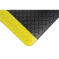 Tapis antifatigue, Losange, 1-2/3' x 3-1/4' x 3/4", Noir/Jaune, Polyur&eacute;thane We Share Industrial Supply