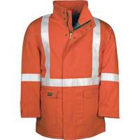 Parka dhiver &agrave; doublure matelass&eacute;e AllOut Westex UltraSoft avec bandes r&eacute;fl&eacute;chissantes, Petit, Orange haute visibilit&eacute;, 46 cal/cm² We Share Industrial Supply