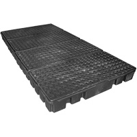 Palette de confinement des d&eacute;versements &agrave; profil bas Black Diamond, Capacit&eacute; de d&eacute;versement 102 gal. US, 96" x 49" x 6,5" We Share Industrial Supply