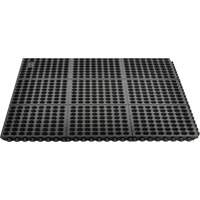 Tapis antifatigue &agrave; imbrication Cushion-Ease 550, &agrave; fentes, 3' x 3' x 3/4", Noir, Caoutchouc We Share Industrial Supply