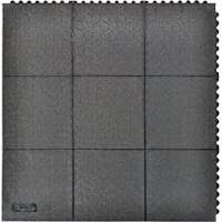 Tapis antifatigue &agrave; imbrication Cushion-Ease, Rugueux, 3' x 3' x 3/4", Noir, Caoutchouc naturel We Share Industrial Supply