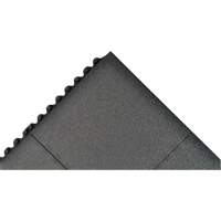 Tapis antifatigue &agrave; imbrication Cushion-Ease, Rugueux, 3' x 3' x 3/4", Noir, Caoutchouc naturel We Share Industrial Supply