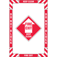 Trousse de marquage du sol ?Fire Exit? (sortie de secours), Adh&eacute;sif, Anglais avec pictogramme We Share Industrial Supply