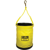 Vinyl Coated Collapsible Bucket, 11" L x 11" W x 16" H, Nylon, Black/Yellow We Share Industrial Supply