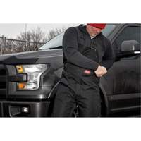 GridIron Regular Length Zip-To-Thigh Bib Overall, Men's, Large, Black We Share Industrial Supply