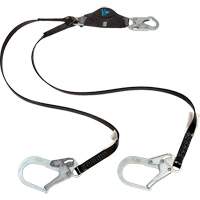 Anti-Corrosion Energy Absorbing Lanyard, 6', Rebar Hook Center, Snap Hook Leg Ends, Polyester We Share Industrial Supply