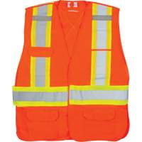 Veste d'arpenteur haute visibilit&eacute; conforme &agrave; la CSA, Orange haute visibilit&eacute;, Grand, Polyester We Share Industrial Supply
