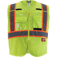 Veste de s&eacute;curit&eacute; pour signaleur, Jaune lime haute visibilit&eacute;, Moyen/Petit We Share Industrial Supply