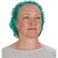 Bouffant Caps, Polypropylene, 21", Green We Share Industrial Supply