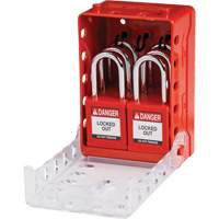 Boîte de cadenassage de groupe ultra compacte avec cadenas de s&eacute;curit&eacute; en nylon, Rouge We Share Industrial Supply
