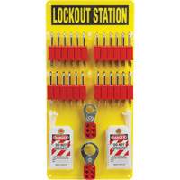 Tableau de cadenassage et &eacute;tiquetage avec cadenas de s&eacute;curit&eacute; en nylon utilisant des cl&eacute;s diff&eacute;rentes, Cadenas Plastique, Capacit&eacute; de 24, Cadenas Compris We Share Industrial Supply