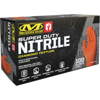 Super Duty Disposable Gloves, 9/Medium, Nitrile, 8-mil, Powder-Free, Orange We Share Industrial Supply