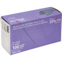 Gants jetables de calibre m&eacute;dical, 2T-Grand, Nitrile, 6 mils, Sans poudre, Noir, Classe 2 We Share Industrial Supply