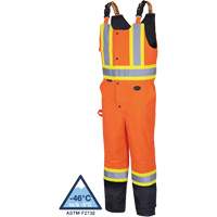 5040BB Waterproof Quilted Bib Pants, Polyester, X-Small, Black/High Visibility Orange We Share Industrial Supply