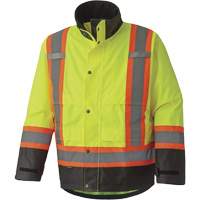 5401 300D Trilobal Ripstop Waterproof Safety Jacket, Polyester, Black/High Visibility Lime-Yellow, X-Small We Share Industrial Supply