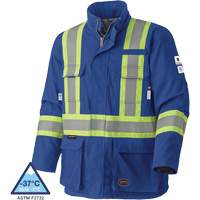 5523 Flame-Resistant Safety Parka, Small, Royal Blue, 58 cal/cm² We Share Industrial Supply