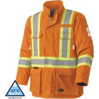 5533 Flame-Resistant Safety Parka, Small, High Visibility Orange, 58 cal/cm² We Share Industrial Supply