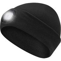 5678 Tuque en tricot avec lampe frontale &agrave; DEL, Doublure en Molleton, Taille unique, Noir We Share Industrial Supply