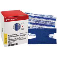 Knuckle Blue Detectable Bandages, Knuckle, Fabric Metal Detectable, Sterile We Share Industrial Supply