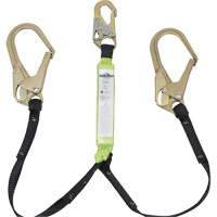 SA-64022-4 Shock Absorbing Lanyard, 4', Rebar Hook Center, Snap Hook Leg Ends, Polyester We Share Industrial Supply