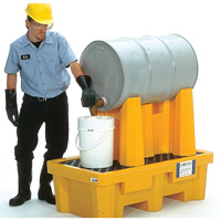 Ultra-Drum Rack 1-Drum Containment System with Drain, 52" L x 29" W x 49.5" H, 750 US gal. Capacity We Share Industrial Supply