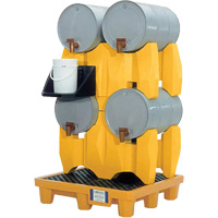 Ultra-Drum Rack 4-Drum Containment System without Drain, 53" L x 53" W x 77.8" H, 3000 US gal. Capacity We Share Industrial Supply