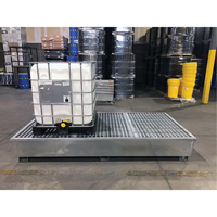 Ultra-Twin IBC Spill Pallet en acier, Capacit&eacute; de d&eacute;versement 370 gal. US, 103,8" x 26,8" x 51,1" We Share Industrial Supply