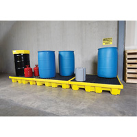 Ultra-Spill Pallet emboitable, 4 barils, Capacit&eacute; de d&eacute;versement 66 gal. US, 51" x 51" x 10" We Share Industrial Supply