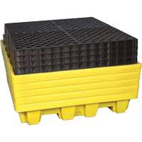 Ultra-Spill Pallet emboitable, 4 barils, Capacit&eacute; de d&eacute;versement 66 gal. US, 51" x 51" x 10" We Share Industrial Supply