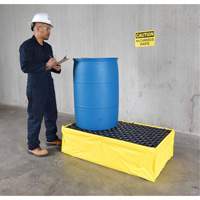 Ultra-Spill Pallet flexible, 2 barils, Capacit&eacute; de d&eacute;versement 66 gal. US, 48" x 24" x 14" We Share Industrial Supply